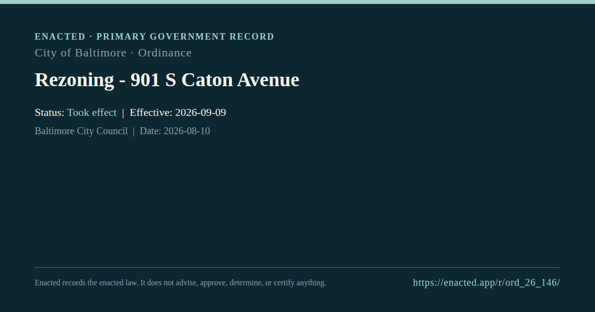 Rezoning - 901 S Caton Avenue